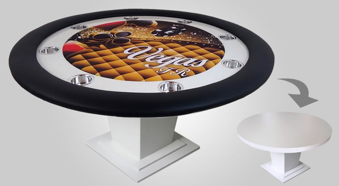 Mesa 2 em 1 de Carteado e Jantar Redonda com Tampo reversível  - R4